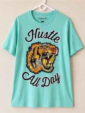 Haymaker Mint Green Tiger Graphic Tee Size Large